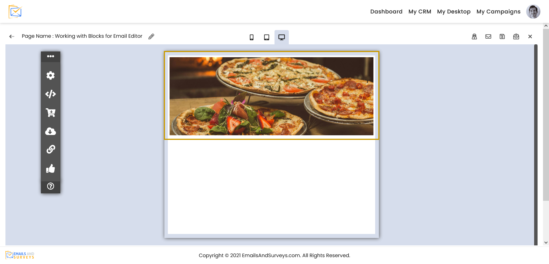 Working with Images with EmailsAndSurveys Editor