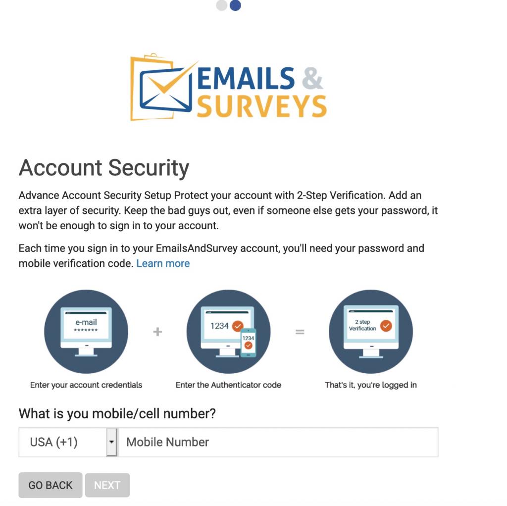 Trusted Log In - How to set up MFA at EmailsAndSurveys